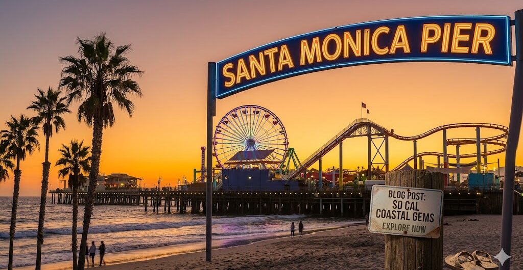 Santa Monica Pier So Santa Monica Pier, California coast.