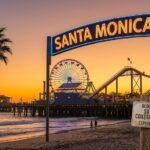 So Santa Monica Pier, California coast.